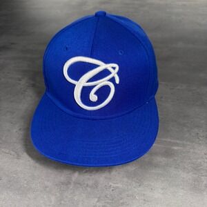 Vintage Coogi Hat Script Cursive Font Royal Blue White Fitted Cap‎ 7 3/4 HipHop